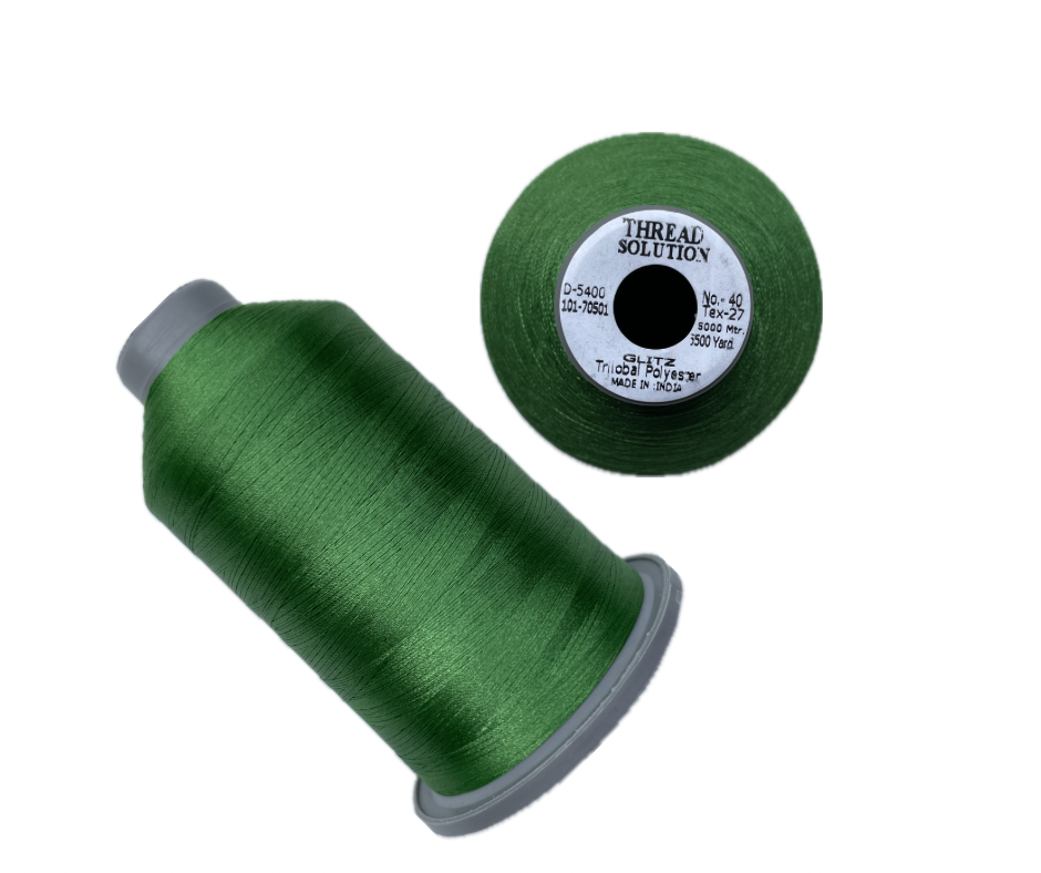 Glitz Trilobal 100% Polyester Embroidery Thread 40 Wt 5500 Yard (Green)