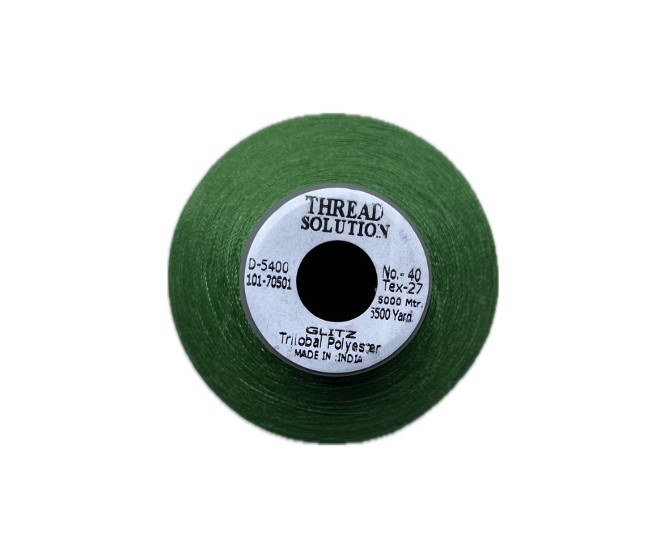 Glitz Trilobal 100% Polyester Embroidery Thread 40 Wt 5500 Yard (Green)
