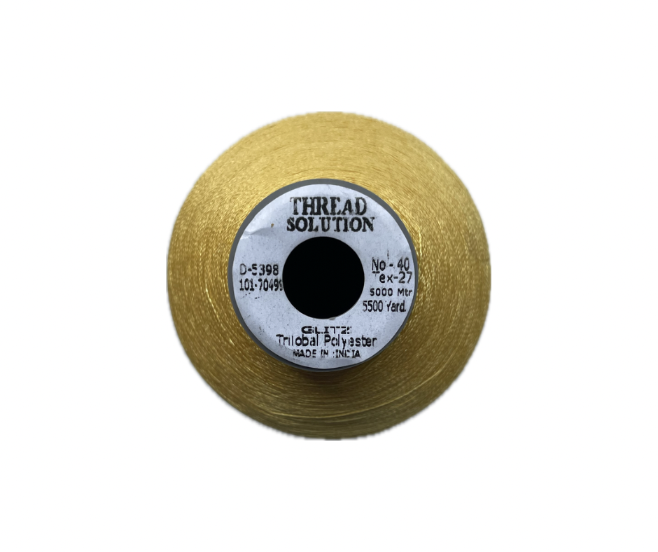 Glitz Trilobal 100% Polyester Embroidery Thread 40 Wt 5500 Yard (Yellow)