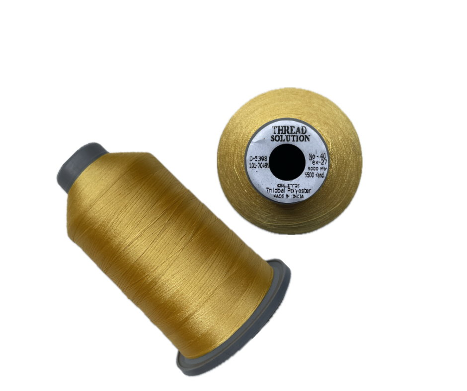 Glitz Trilobal 100% Polyester Embroidery Thread 40 Wt 5500 Yard (Yellow)