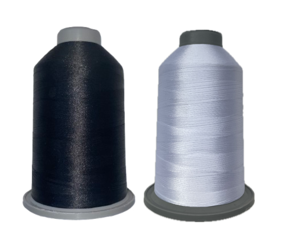 Glitz Trilobal 100% Polyester Embroidery Thread 40 Wt 5500 Yd 2 Pack Color Bright White - Black